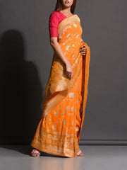 Yellow Dola Silk Powerloom Saree