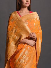 Yellow Dola Silk Powerloom Saree