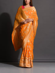 Yellow Dola Silk Powerloom Saree