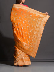 Yellow Dola Silk Powerloom Saree