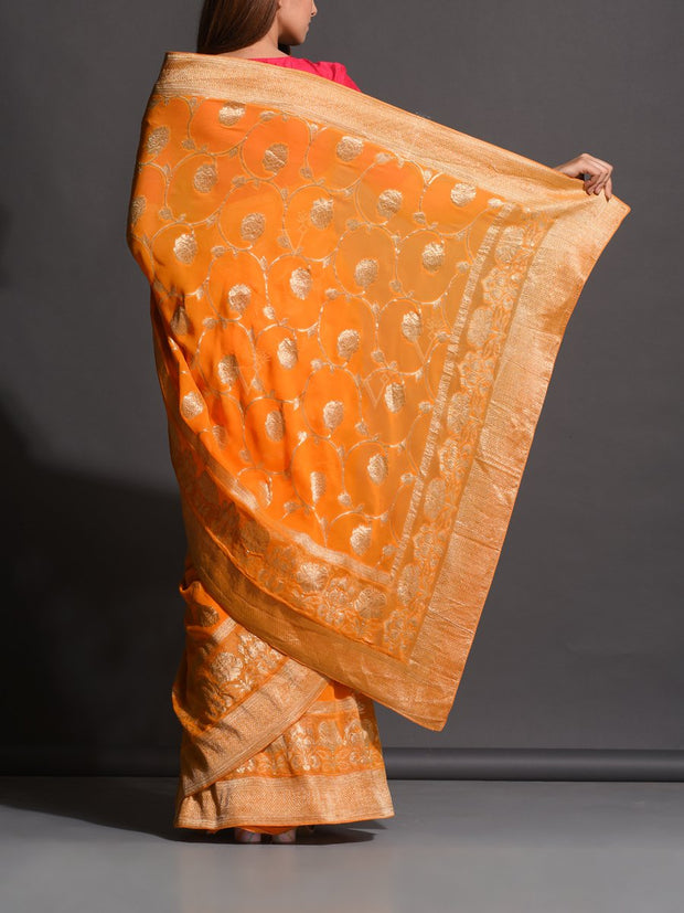 Yellow Dola Silk Powerloom Saree