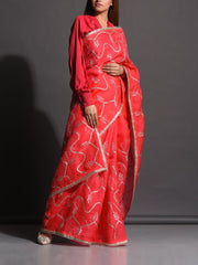 Red Organza Silk Gota Patti Saree