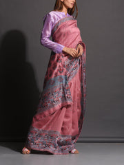 Old Rose Vasansi Silk Printed Saree