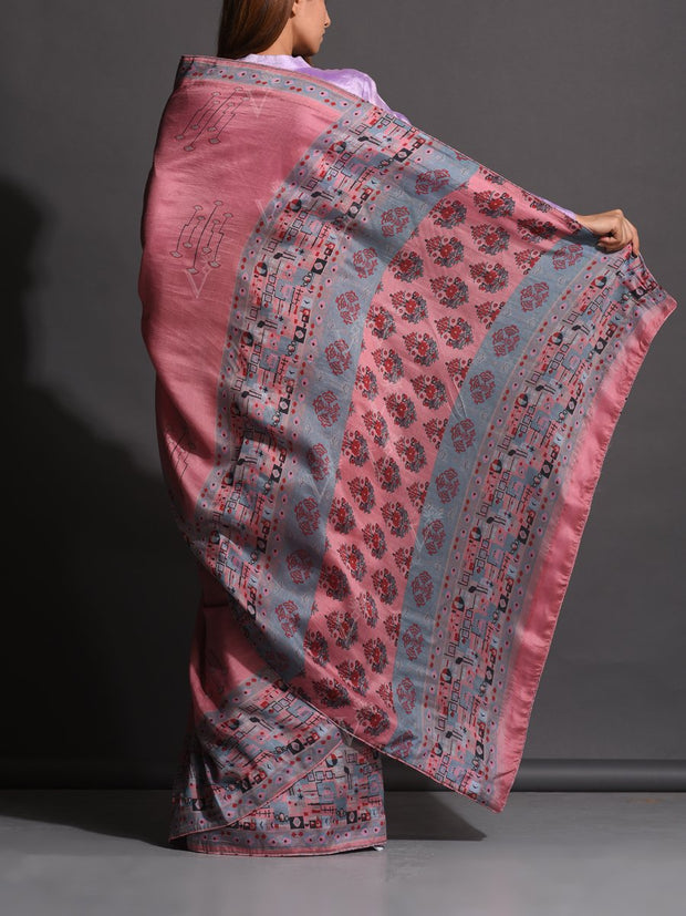 Old Rose Vasansi Silk Printed Saree