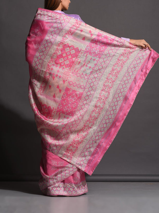 Pink Vasansi Silk Printed Saree