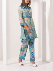 Baby Blue Silk Pant Set