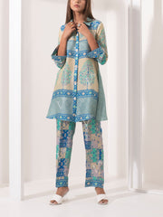 Baby Blue Silk Pant Set