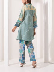 Baby Blue Silk Pant Set