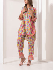 Muti Color Silk Pant Set