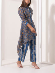 Cobalt Blue Silk Pant Set