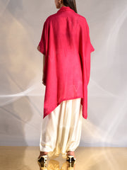 Pink Silk Kaftan and Harem Pant Set