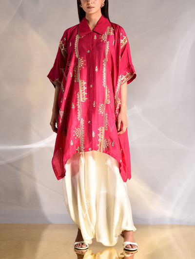 _label_New, DD35, MTO, RK,  Pink ,Silk ,Kurta and Harem Pant Set