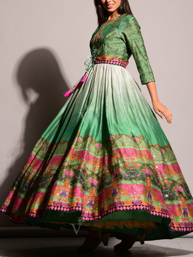 Green Anarkali Gowns