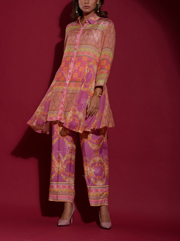 Pink Vasansi Silk Printed Co-ord Set