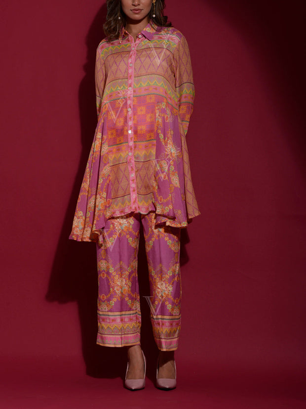 Pink Vasansi Silk Printed Co-ord Set