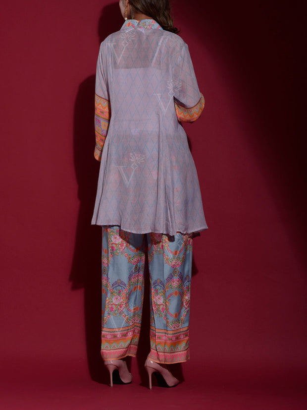 Blue Vasansi Silk Printed Co-ord Set