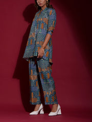 Blue Vasansi Silk Printed Co-ord Set