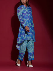 Blue Vasansi Silk Printed Co-ord Set