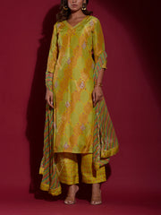 Lime Green Vasansi Silk Suit Set