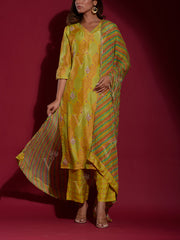 Lime Green Vasansi Silk Suit Set