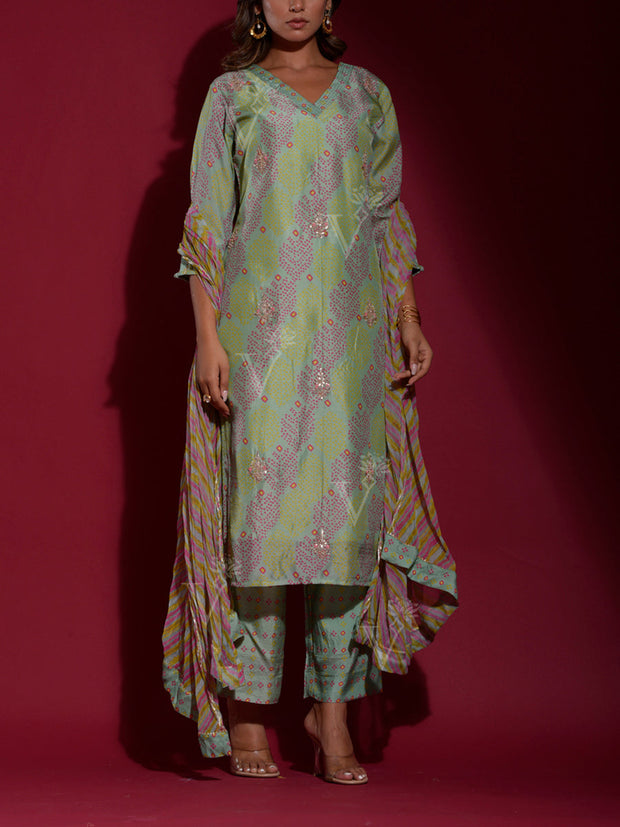 Green Vasansi Silk Suit Set