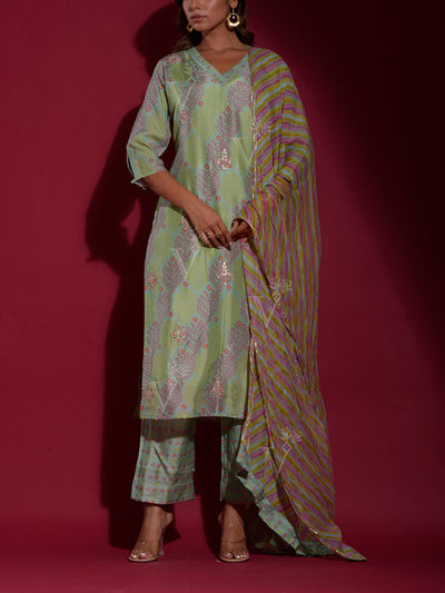 Green Vasansi Silk Suit Set