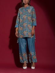 Blue Vasansi Silk Printed Co-ord Set