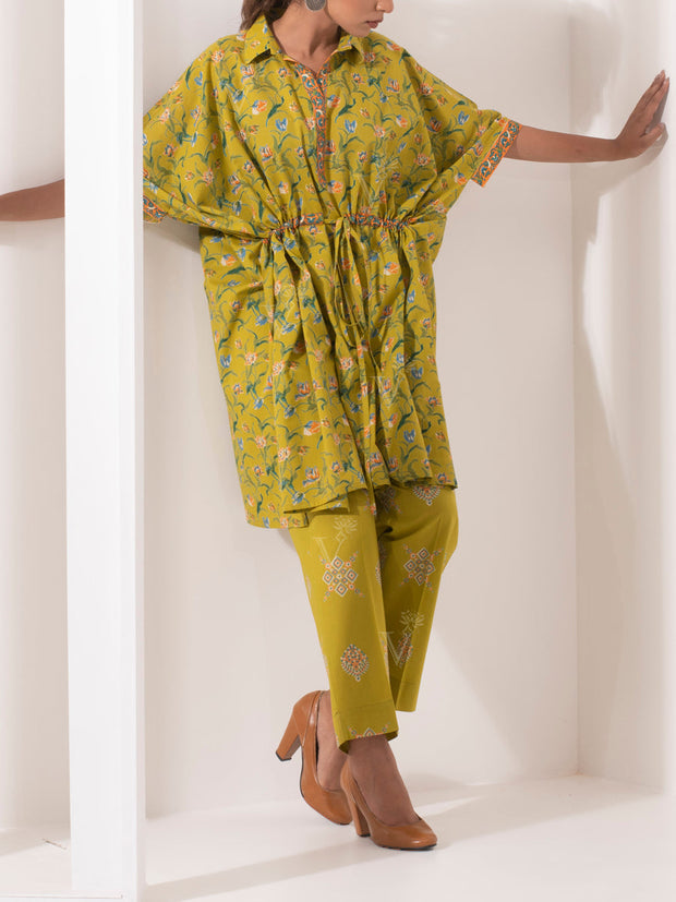 Olive Green Kaftan Pant Set