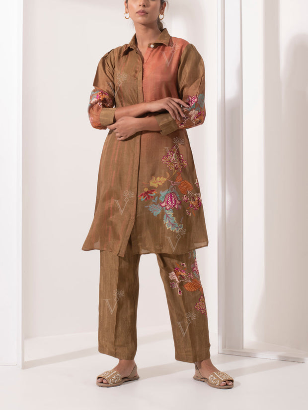 Brown Vasansi Silk Pant Set