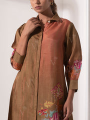 Brown Vasansi Silk Pant Set