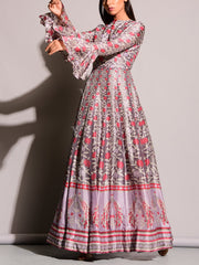 Grey Handcrafted Anarkali Gown