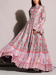 Grey Handcrafted Anarkali Gown