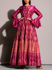 Wine Handcrafted Anarkali Gown