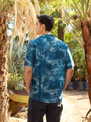 Beach Tiger  Hawaiin Collar OS Shirt For Men