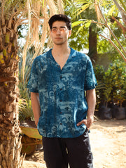 Beach Tiger  Hawaiin Collar OS Shirt For Men