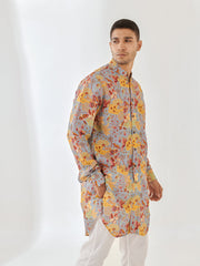 Cheetah Fairy Blue Full Button Kurta