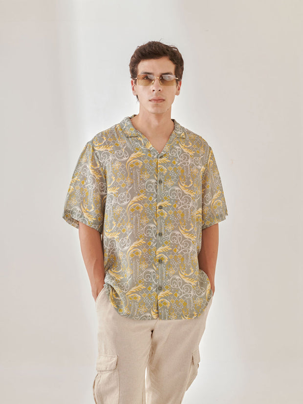 Dawn Chorus Oversize Hawaiian Collar Shirt