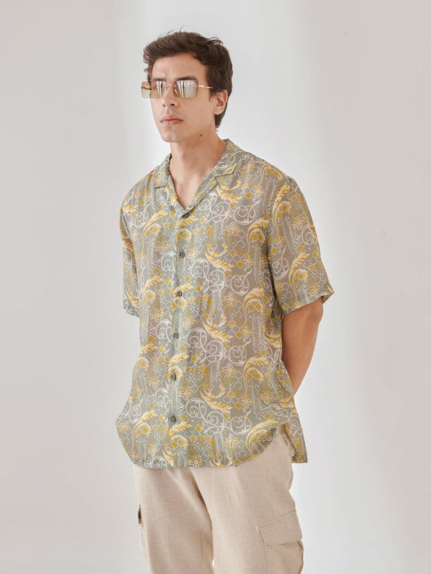 Dawn Chorus Oversize Hawaiian Collar Shirt