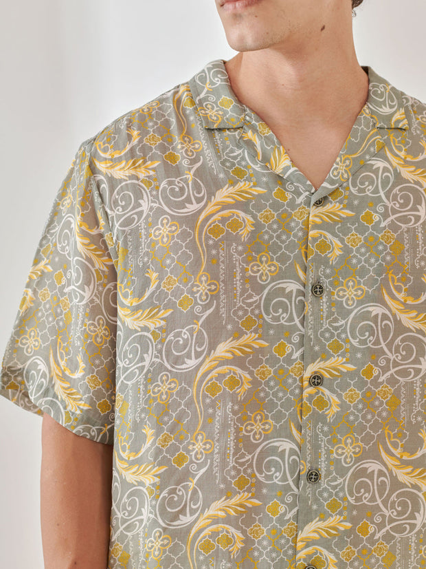 Dawn Chorus Oversize Hawaiian Collar Shirt