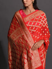 Red Georgette Zari Saree