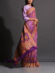 Light Purple Georgette Zari Saree