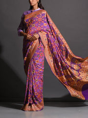 Light Purple Georgette Zari Saree