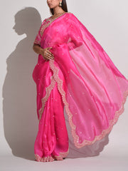 Pink Organza Saree