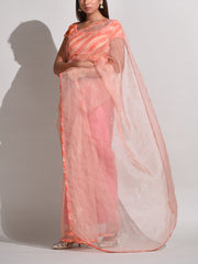 Peach Organza Saree