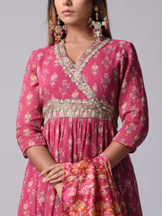 Pink Georgette Anarkali Gown