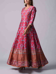 Pink Vasansi Silk Anarkali Gown