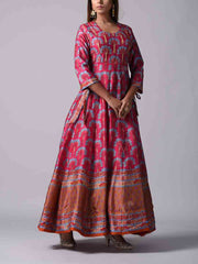 Pink Vasansi Silk Anarkali Gown