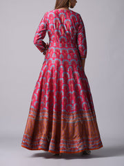 Pink Vasansi Silk Anarkali Gown