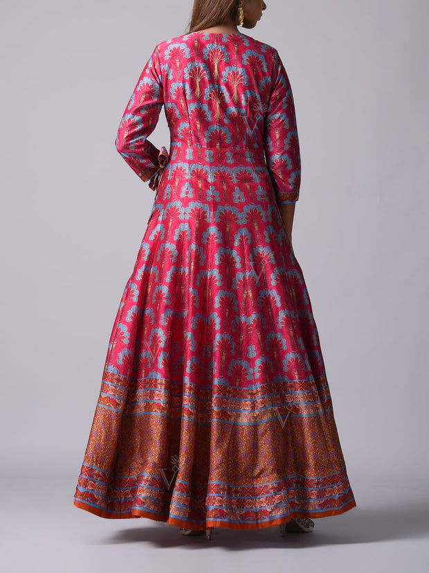 Pink Vasansi Silk Anarkali Gown