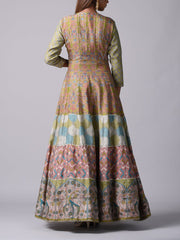 Grey Vasansi Silk Anarkali Gown